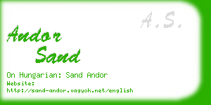 andor sand business card